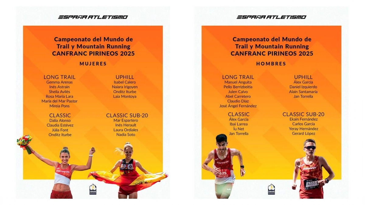Preselección RFEA para el Mundial de Trail y Mountain Running Canfranc 2025: 33 Atletas Españoles Listos para Competir en el Pirineo Aragonés