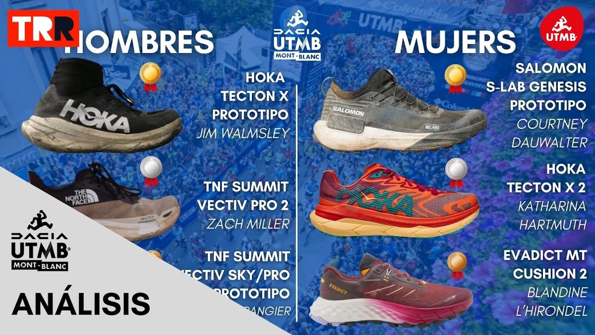 Análisis de las Zapatillas de los Ganadores del UTMB 2023: Desde Hoka Tecton X hasta Evadict MT Cushion 2